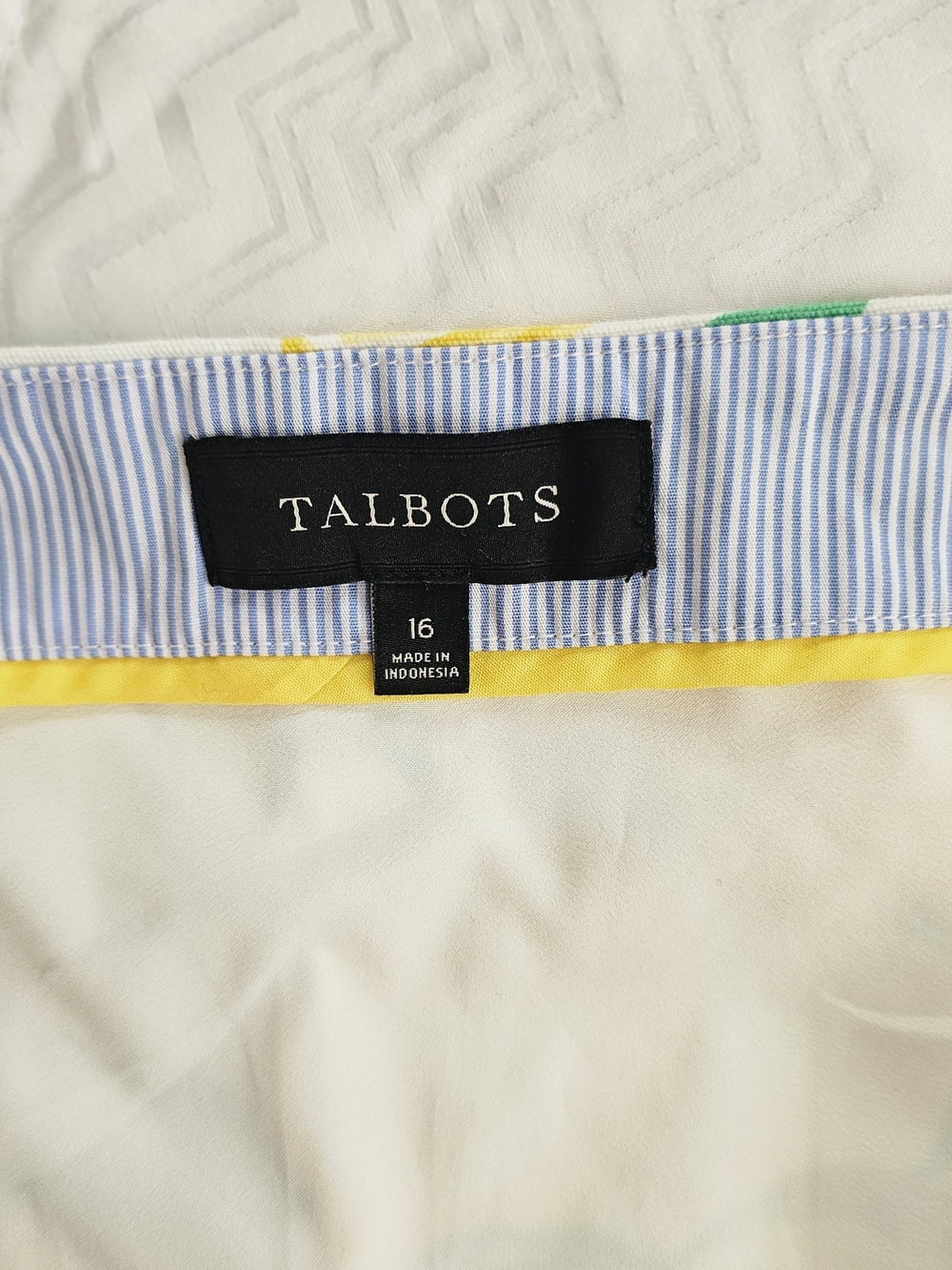 Talbots Lemon Print A-Line Skirt - Yellow & Green - Picture 4 of 5